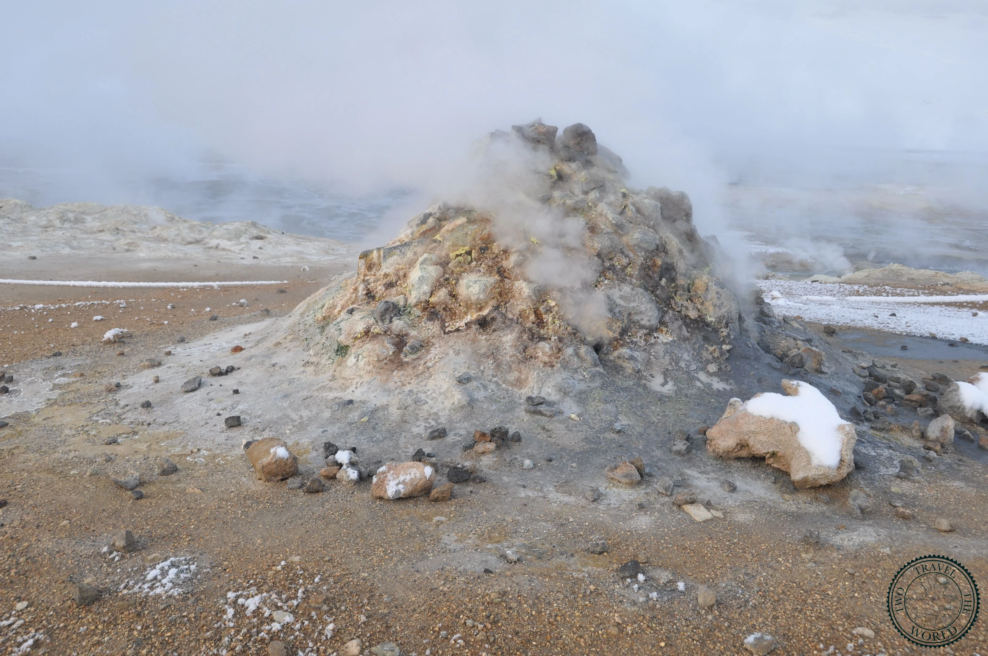 Hverir - Boiling mud pots and steaming fumaroles on a Martian hillside near Lake Mývatn
