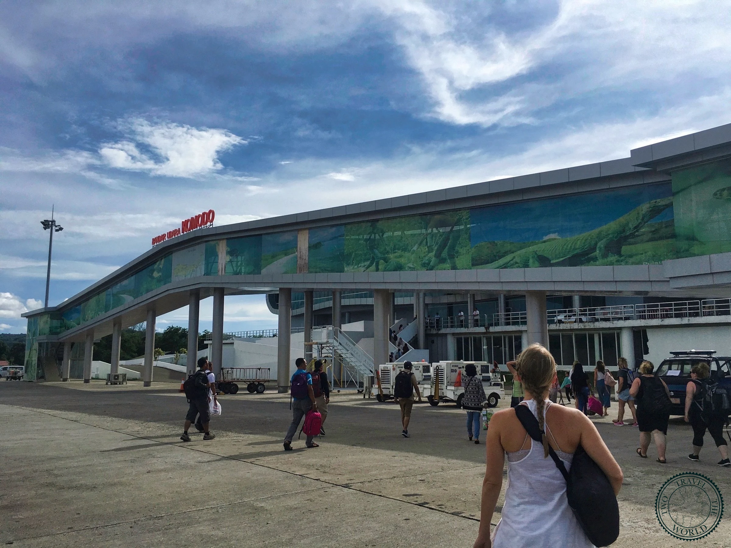 Labuan Bajo harbor with traditional Indonesian boats preparing for Komodo tours
