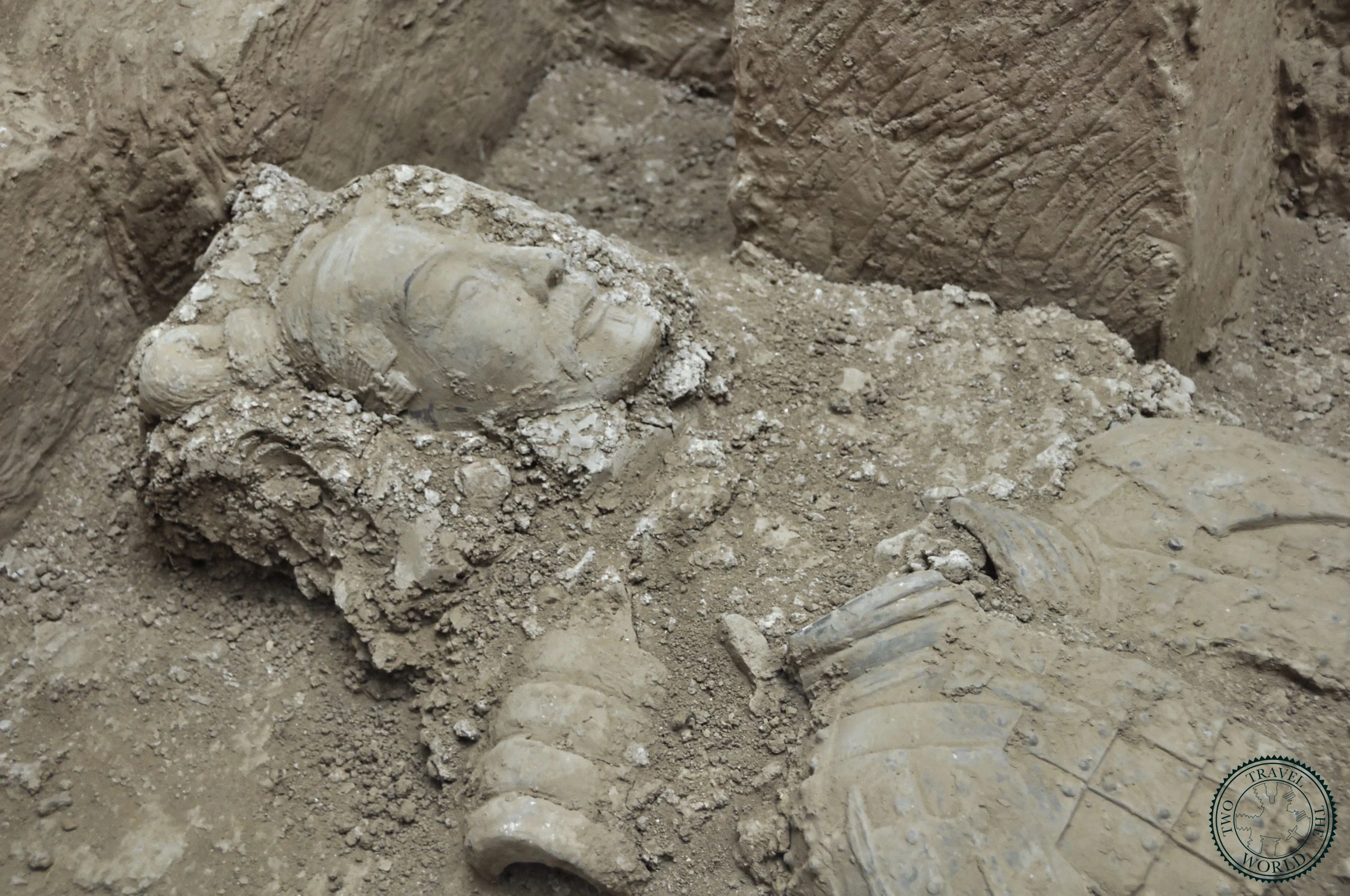 Vast pit containing thousands of terracotta warriors and horses