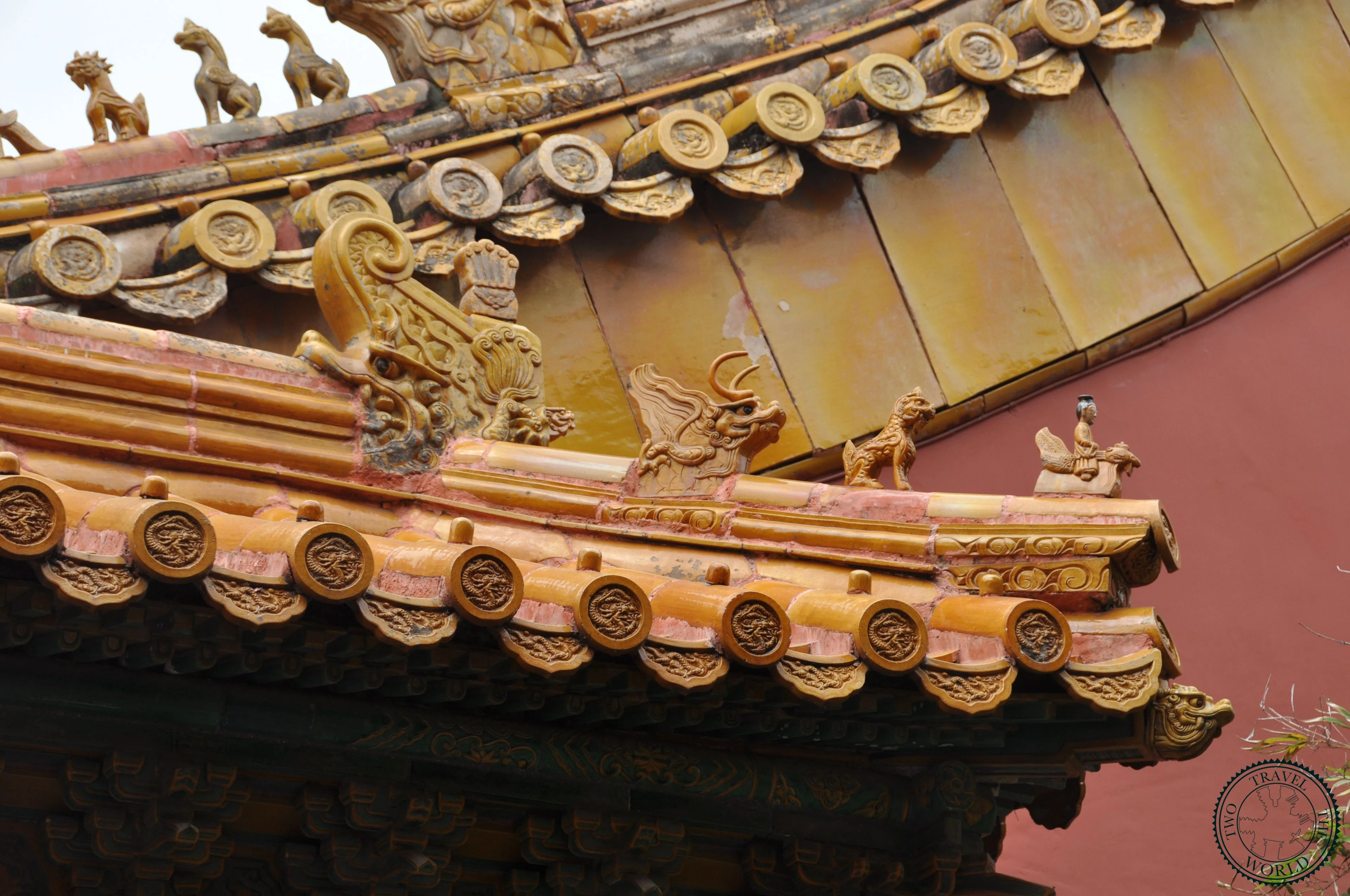 Golden imperial decorations and intricate carvings