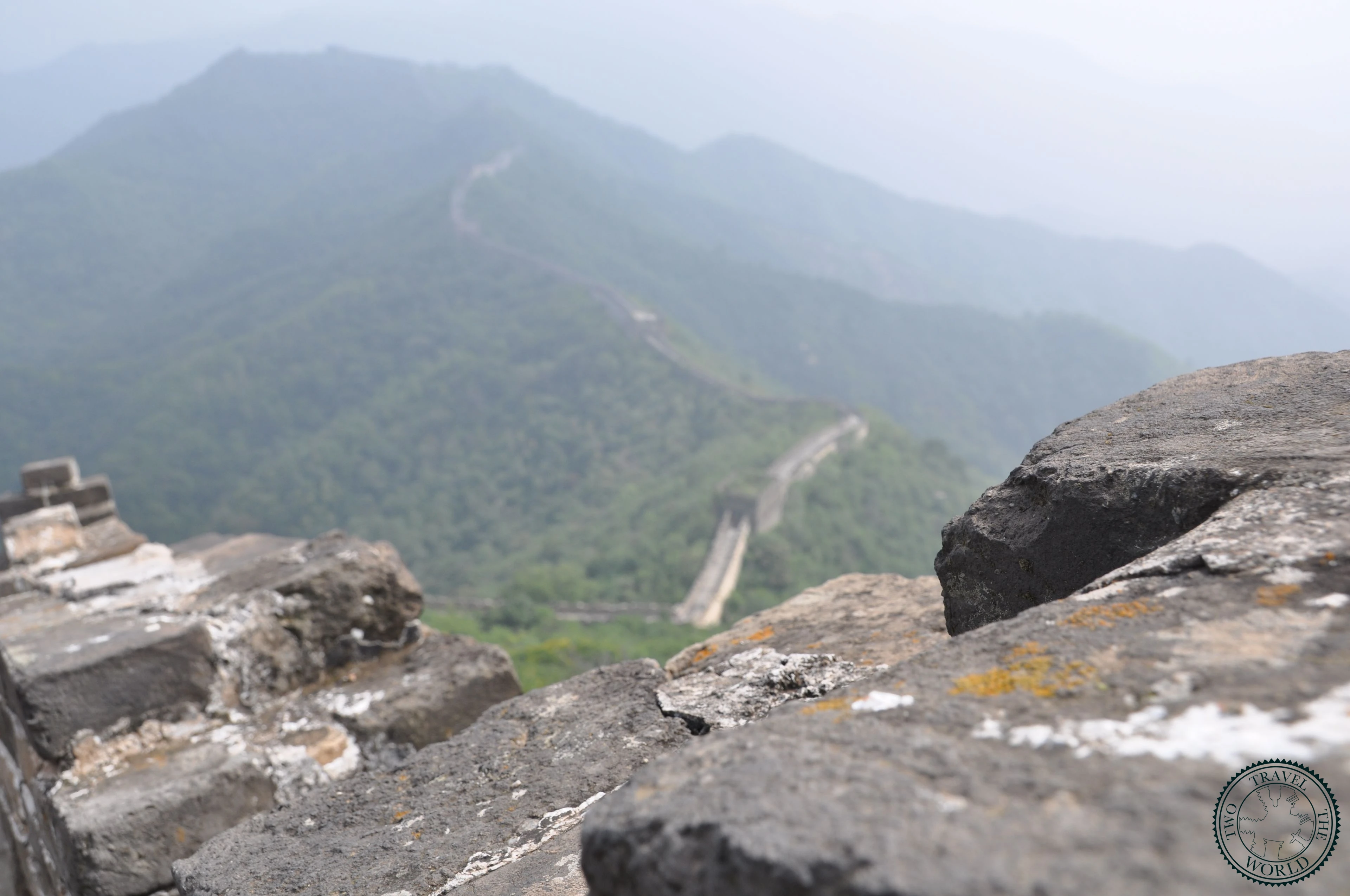 The Great Wall towers standing guard over the mountains